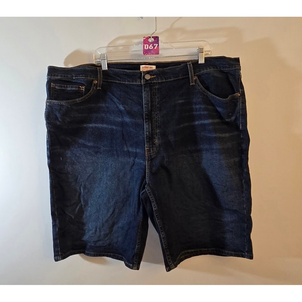 Signature by Levi Strauss & Co Mens Jean Shorts Dark Wash Denim Cotton Size 44